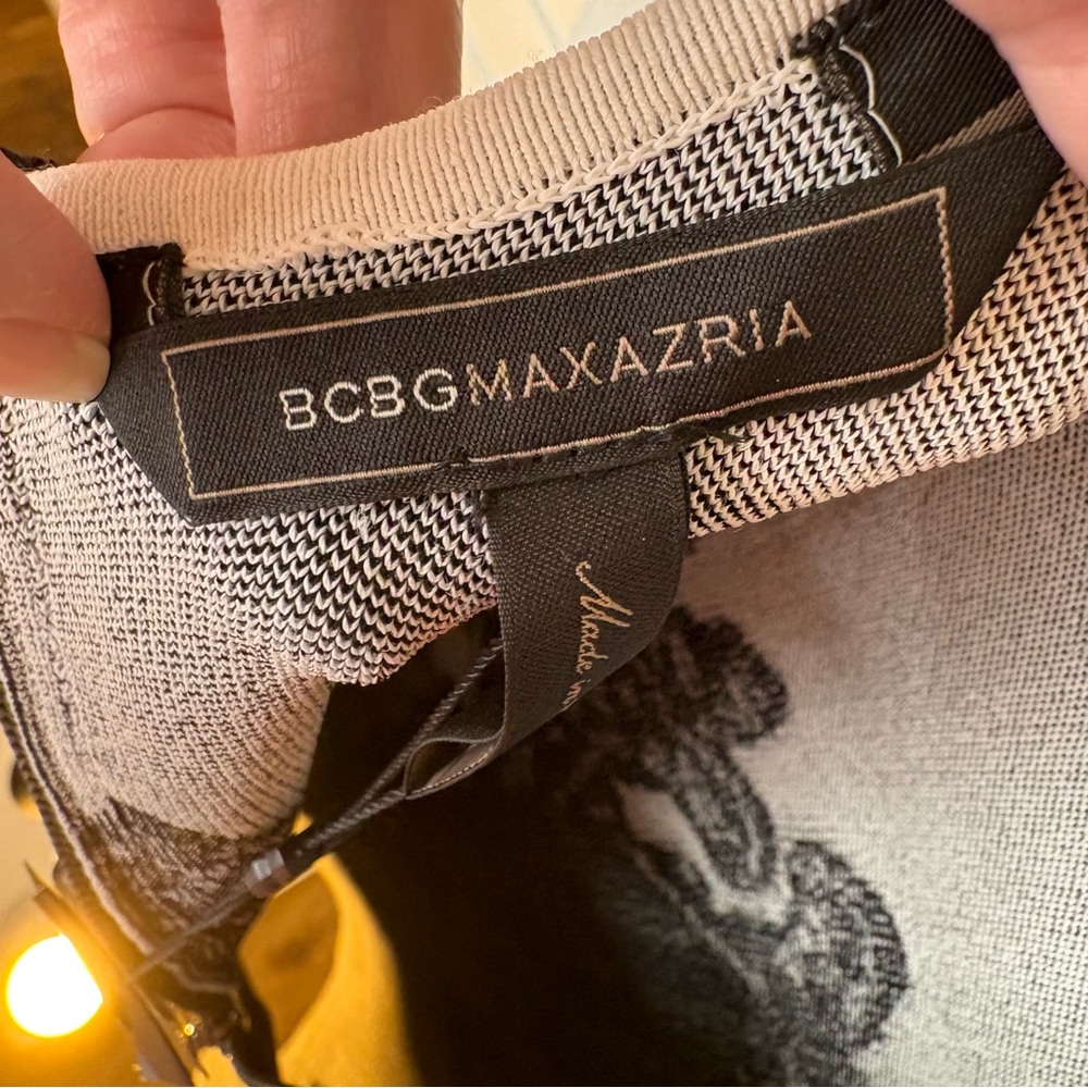 BCBGMaxAzria Black and White Contrast Mini Dress - Picture 8 of 9